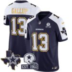 Michael Gallup #13 Cowboys Texas Patch Gold Trim Vapor Jersey - All Stitched