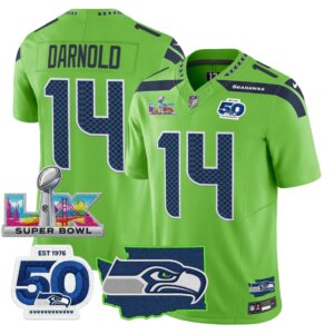 Sam Darnold #14 Seattle Seahawks Super Bowl LX Patch Game Jersey - All Stitched
