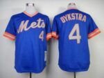 Mitchell And Ness 1983 New York Mets #4 Lenny Dykstra Blue Throwback Stitched Jersey