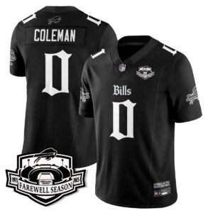 Keon Coleman #0 Buffalo Bills BUF Gothic Vapor Limited Jersey - Farewell Highmark Patch - All Stitched