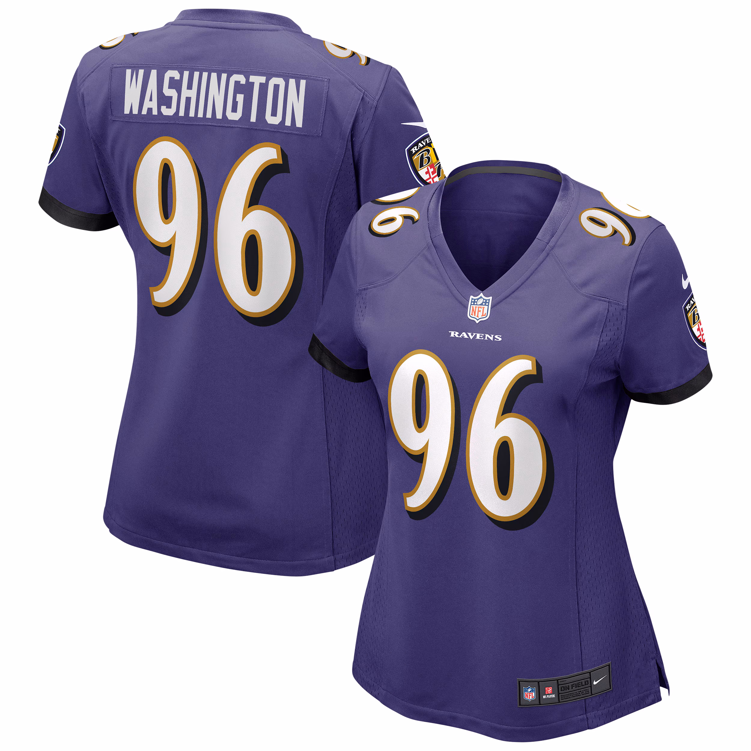 Broderick Washington Baltimore Ravens Women's Game Jersey - Purple