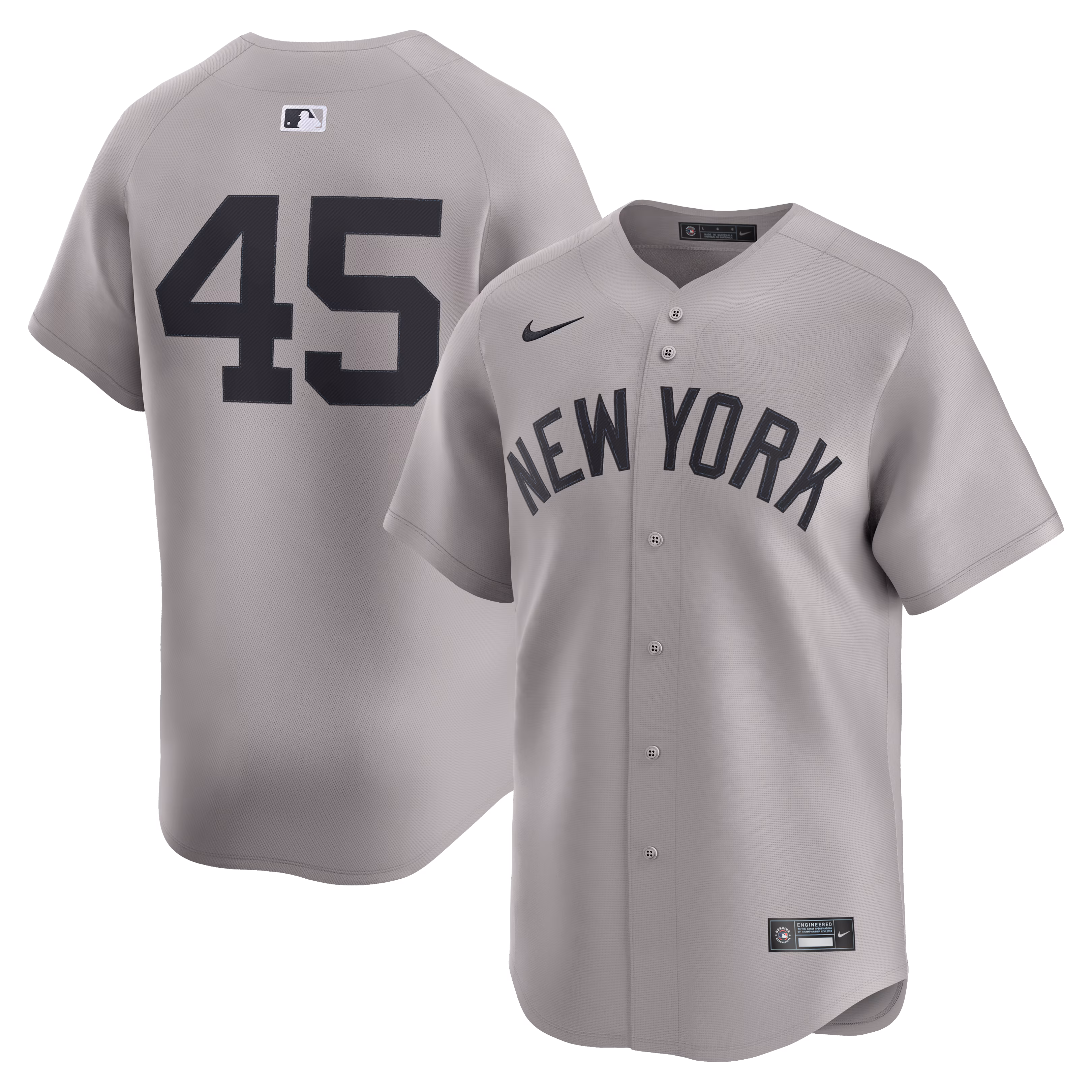 New York Yankees Gerrit Cole #45 Gray Road Limited Player Jersey