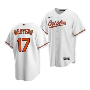 Men's Baltimore Orioles #17 Dylan Beavers 2022 Draft Jersey White Home