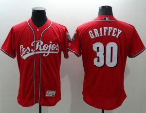 Cincinnati Reds #30 Ken Griffey Red Flexbase Collection Los Rojos Stitched Jersey