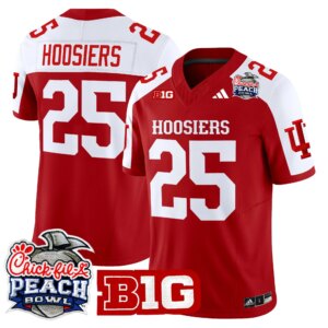 Hoosiers #25 Ndiana Hoosiers IH 2026 Peach Bowl Vapor Limited Jersey - All Stitched