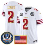 Deommodore Lenoir #2 San Francisco 49ers United States 250th Anniversary Patch Vapor Limited Jersey - All Stitched