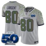 Steve Largent #80 Seattle Seahawks 2025 Rivalries 50th Season Patch Vapor Limited Jersey - All Stitched