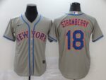 Men's New York Mets #18 Darryl Strawberry Gray Stitched Cool Base  Jersey