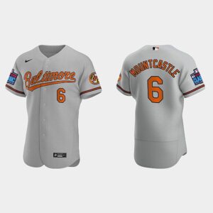Men's Baltimore Orioles #6 Ryan Mountcastle 2022 Little League Classic Flex Base Jersey - Gray