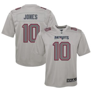 Mac Jones New England Patriots Youth Atmosphere Fashion Game Jersey - Gray