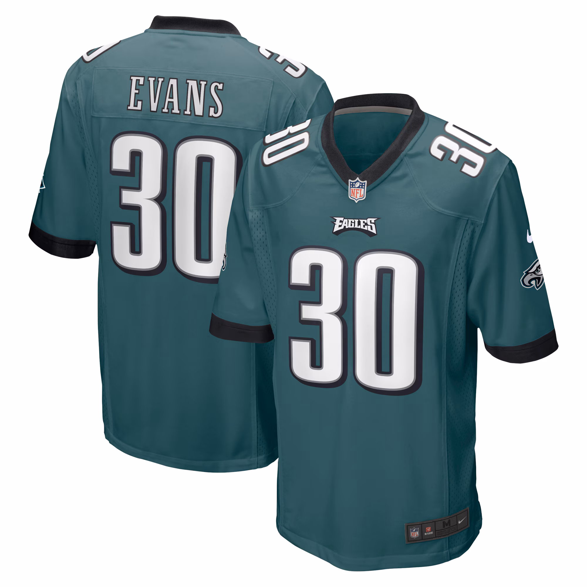 Justin Evans Philadelphia Eagles Game Player Jersey - Midnight Green