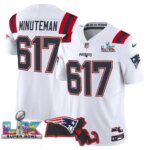 Minuteman #617 New England Patriots Super Bowl LX Patch Vapor Limited Game Jersey - All Stitched