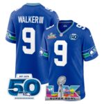 Walker III #9 Seattle Seahawks Super Bowl LX Patch Game Jersey - All Stitched