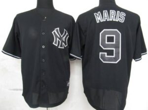New York Yankees #9 Roger Maris Black Fashion Stitched Jersey