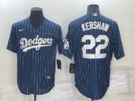 Men's  Los Angeles Dodgers #22 Clayton Kershaw Blue Throwback Cool Base Jersey