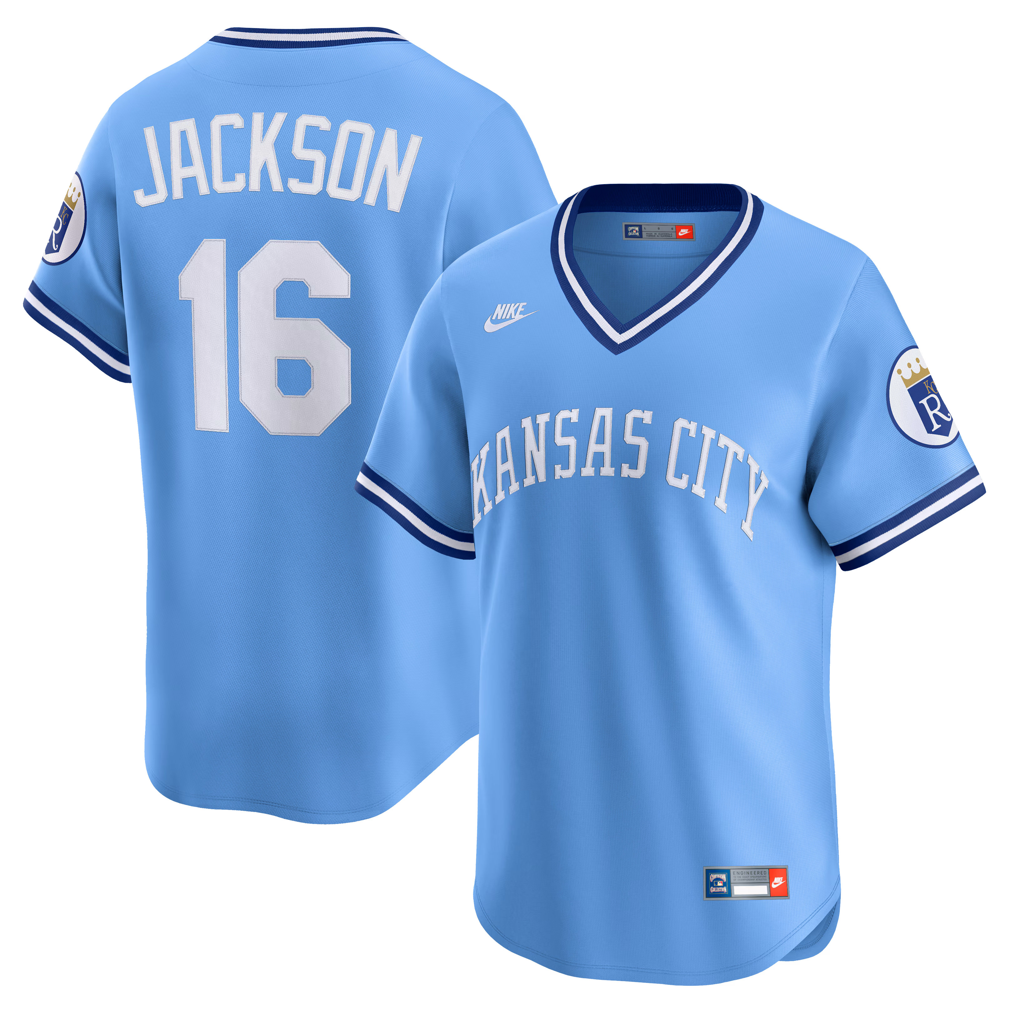 Kansas City Royals Bo Jackson #16 Light Blue Throwback Cooperstown Collection Limited Jersey
