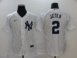Men's New York Yankees #2 Derek Jeter White Home Stitched Cool Base  Jersey