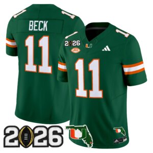 Carson Beck #11 Miami Hurricanes MIA 2026 CFP Final & Florida Patch Vapor Limited Jersey - All Stitched
