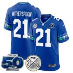 Devon Witherspoon #21 Seattle Seahawks Super Bowl 50th Patch Vapor Limited Game Jersey - All Stitched
