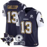 Michael Gallup #13 Cowboys Texas Patch Gold Trim Vapor Jersey - All Stitched