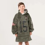 Kid P.M 15 Kansas City Football Blanket Hoodie – Olive Salute to Service