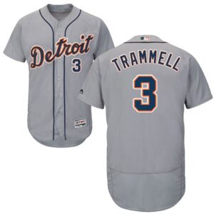 Detroit Tigers #3 Alan Trammell Grey Flexbase Collection Stitched Jersey