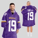 Adult 19 Minnesota Football Unisex Blanket Hoodie