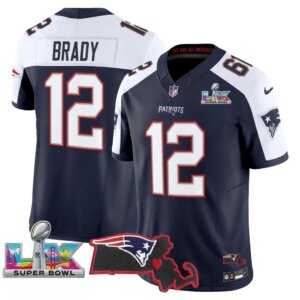 Tom Brady #12 New England Patriots Super Bowl LX Patch Vapor Limited Game Jersey - All Stitched