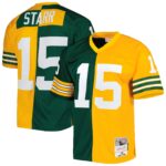 Bart Starr Green Bay Packers  1969 Split Legacy Replica Jersey - Green/Gold