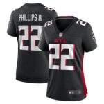 Women's Atlanta Falcons Clark Phillips III #22 Black Game Jersey