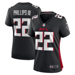 Women's Atlanta Falcons Clark Phillips III #22 Black Game Jersey