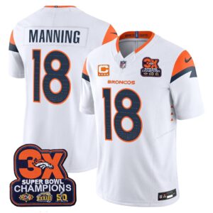 Peyton Manning Denver Broncos-Time Champions Patch Vapor Limited Jersey - All Stitched