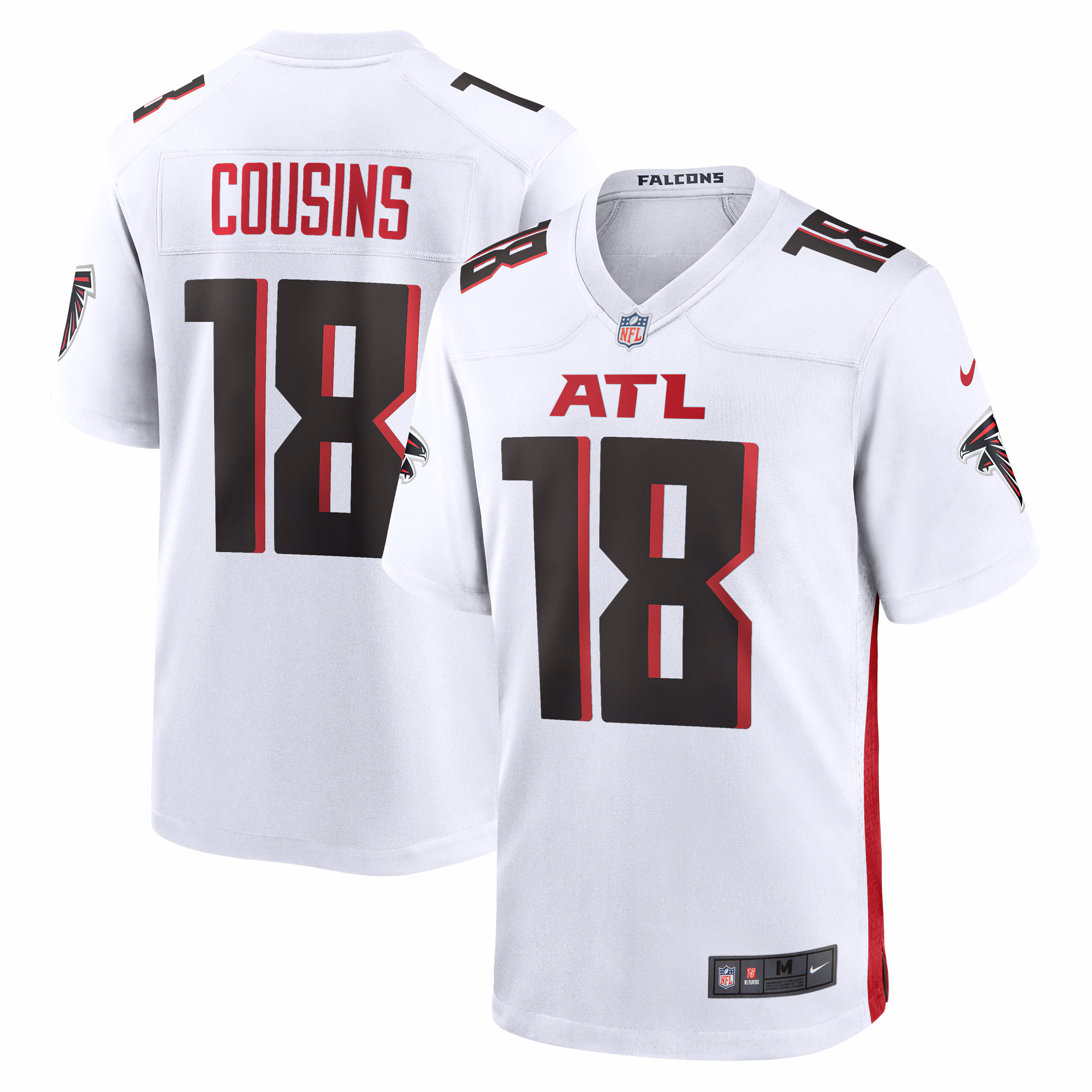 Atlanta Falcons Kirk Cousins #18 White Game Player Jersey