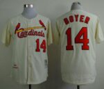 Mitchell And Ness 1964 St. Louis Cardinals #14 Ken Boyer Cream Stitched Jersey