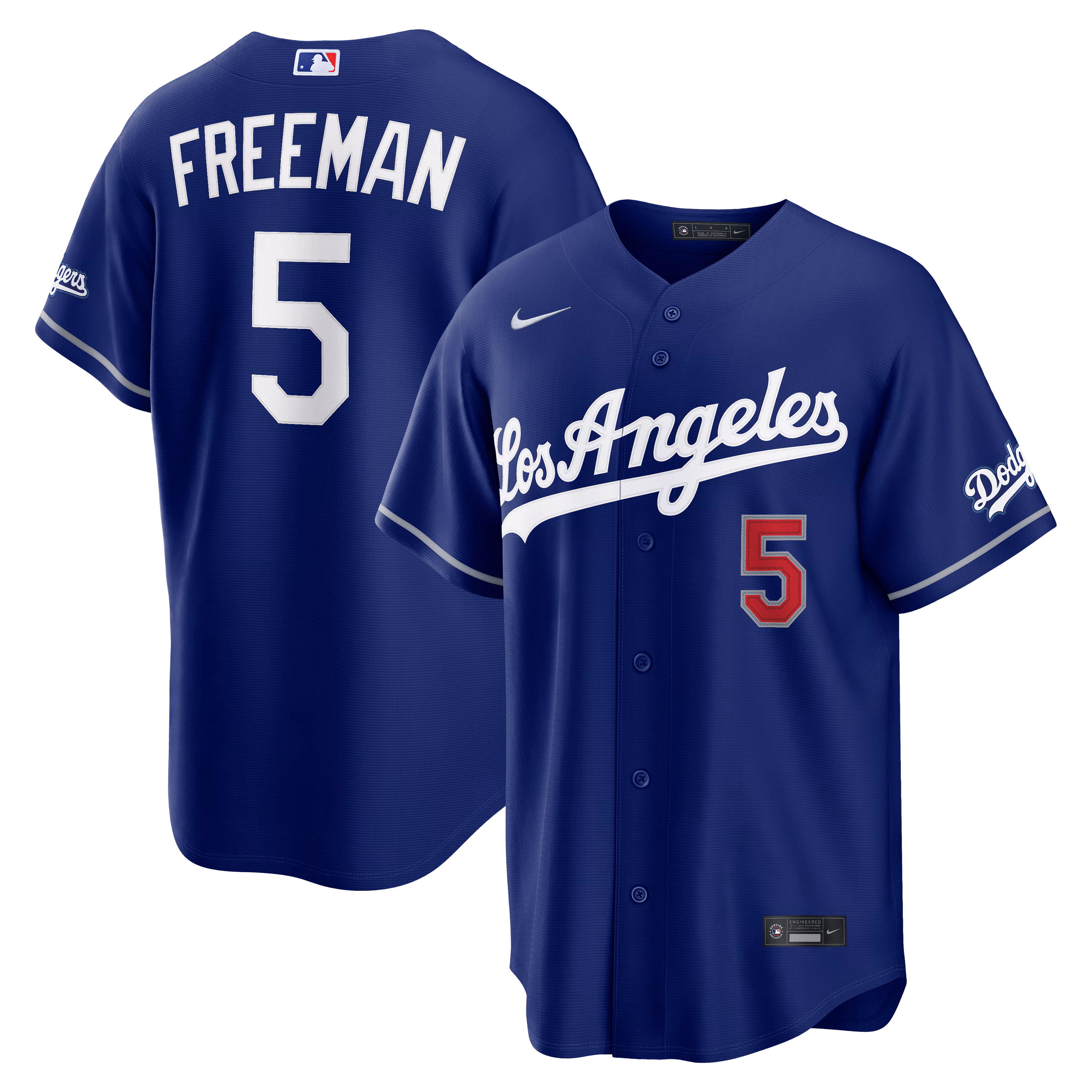 Los Angeles Dodgers Freddie Freeman #5 Royal Alternate Stadium Jersey