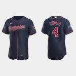 Men's Minnesota Twins #4 Carlos Correa Flex Base Alternate Jersey - Navy