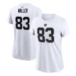 Women's Darren Waller White Las Vegas Raiders Player Name & Number T-Shirt