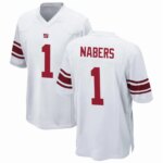 Men's New York Giants #1 Malik Nabers White Game Player Jersey
