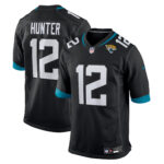 Men's Jacksonville Jaguars Travis Hunter #12 Black 2025 NFL Draft First Round Pick Alternate Game Player Jersey