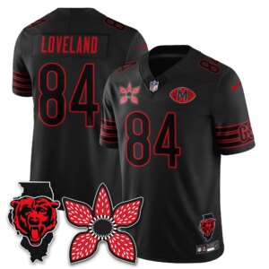 Colston Loveland #84 Chicago Bears Stranger Things EditionVapor Limited Jersey - All Stitched