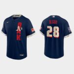 Men's Oakland Athletics #28 Matt Olson Navy 2021 All-Star Game Jersey
