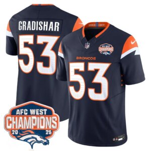 Randy Gradishar #53 Denver Broncos DEN AFC West Champions Patch Vapor Limited Jersey V2 - All Stitched