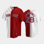 Men's Replica Boston Red Sox Home Jersey #28 J.D. Martinez White-Red Split