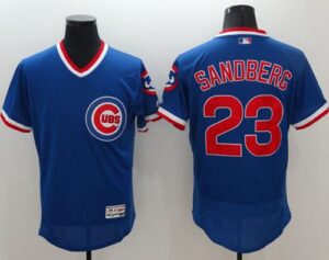 Chicago Cubs #23 Ryne Sandberg Blue Flexbase Collection Cooperstown Stitched Jersey