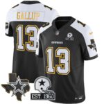 Michael Gallup #13 Cowboys Texas Patch Gold Trim Vapor Jersey - All Stitched