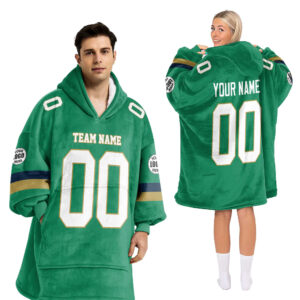 Adult Custom Blanket Hoodie Notre Dame Inspired Color