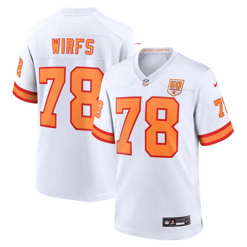 Tristan Wirfs #78 '76 Tampa Bay Buccaneers 50th Season Game Jersey - White