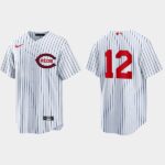 Men's Cincinnati Reds #12 Tyler Naquin 2022 Field of Dreams Cool Base Jersey - White