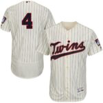 Minnesota Twins #4 Paul Molitor Cream Strip Flexbase Collection Stitched Jersey