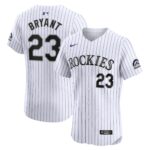 Men's Colorado Rockies Kris Bryant  White Home Elite Jersey